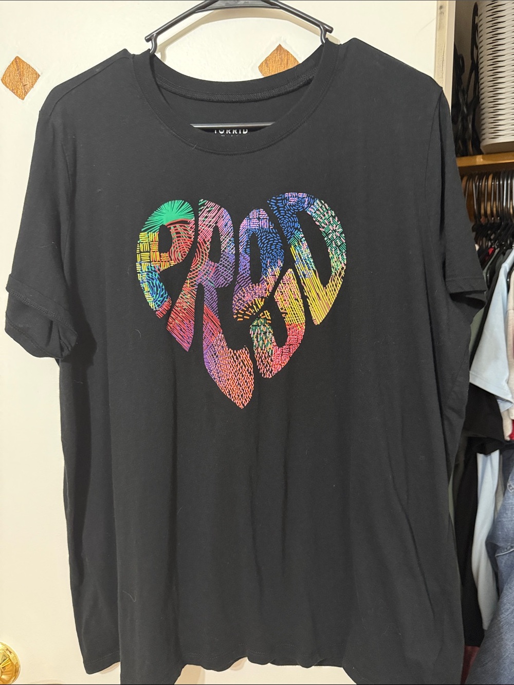 torrid Black Tee with Multicolor Tropical Lettering